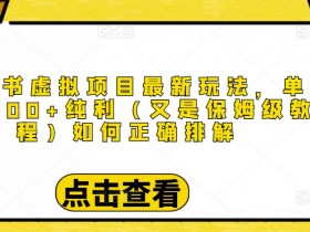 月入过万的小红书虚拟课程项目，操作全流程分享