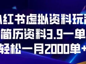 月入过万的小红书虚拟课程项目，操作全流程分享