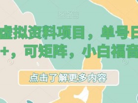 月入过万的小红书虚拟课程项目，操作全流程分享
